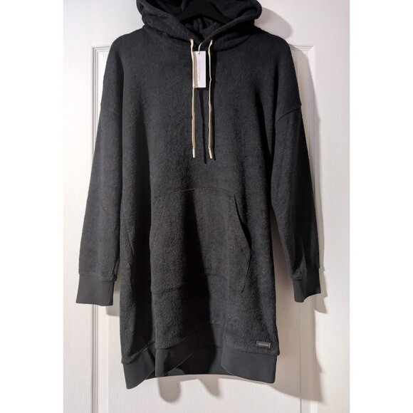 Outerknown | Hightide Hoodie Dress In Charcoal - Picture 3 of 11